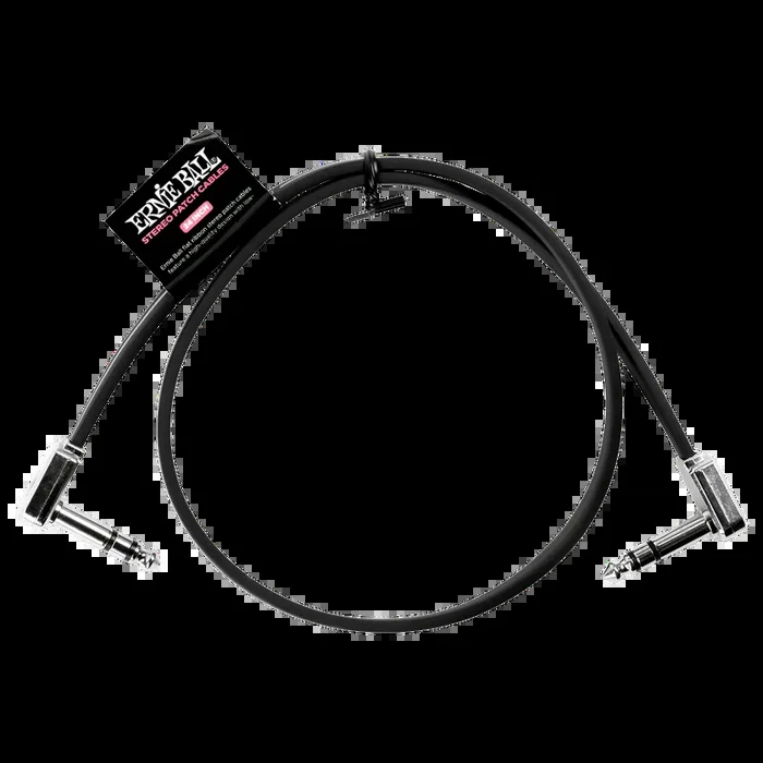 Ernie Ball 24″ Flat Ribbon Stereo Patch Cable Black Single
