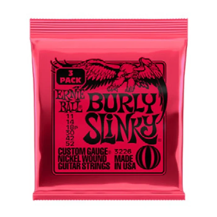 Ernie Ball Burly Slinky Wound Electric Strings 3 Pack 11 52 – 3226EB
