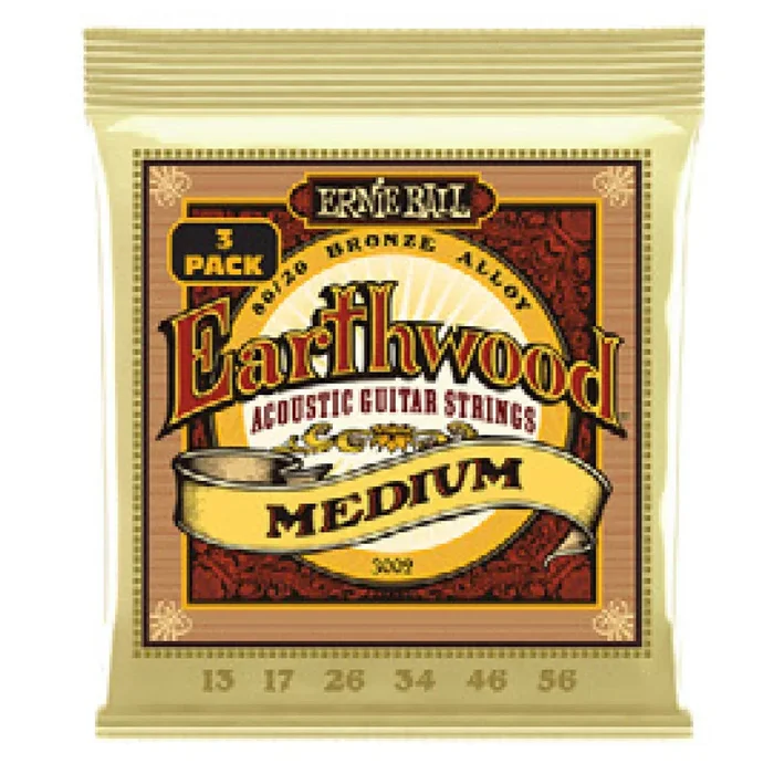 Ernie Ball Earthwood Medium 80/20 Bronze Acoustic Strings 3 Pack 13 56 – 3002EB