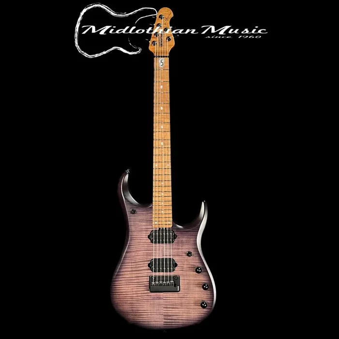 Ernie Ball Music Man USA – JP15 Electric Guitar – Translucent Black Flame Satin Finish w/Softshell Case