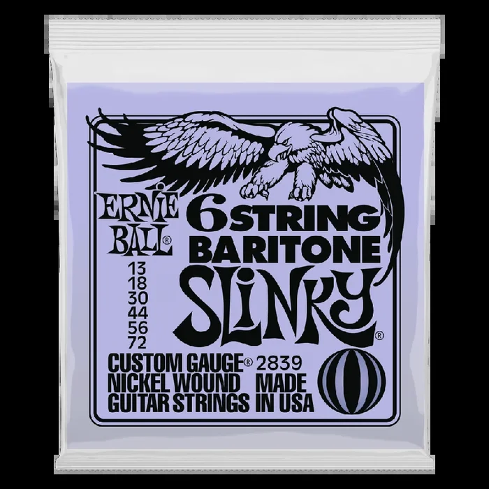 Ernie Ball Slinky W- Small Ball End 29 5-8 Scale Baritone Guitar 6-String 13-72 Gauge