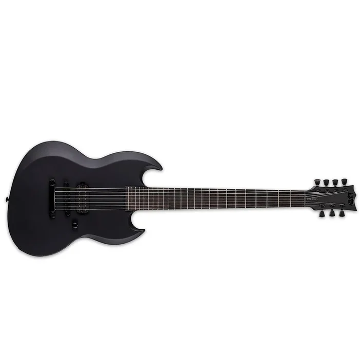 ESP LTD VIPER-7 Baritone BLACK METAL Electric Guitar Black Satin – LVP-7BBKMBLKS