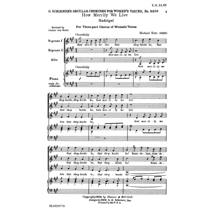 Este, M – How Merrily We Live A Cappella