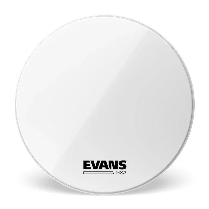 Evans MX2 White Marching Bass Drum Head, 26 Inch