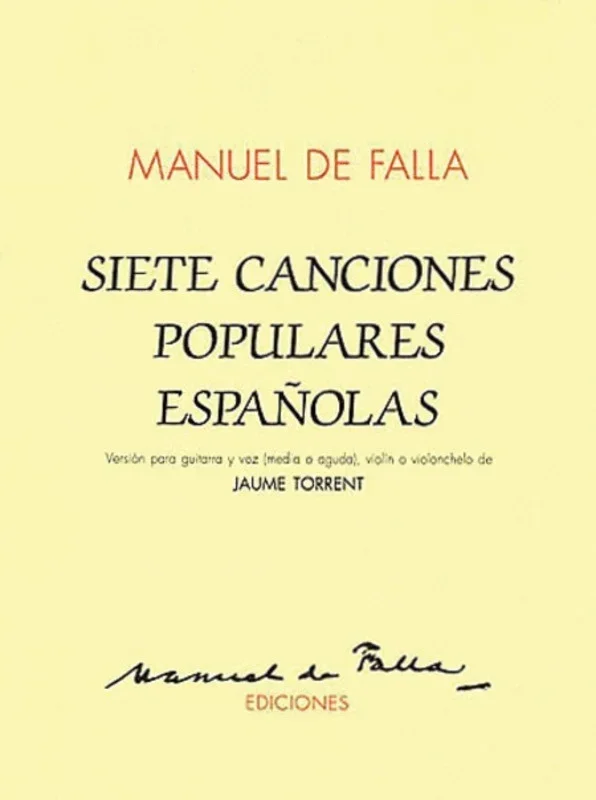 Falla 7 Pop. Spanish Songs Voice/Guitar