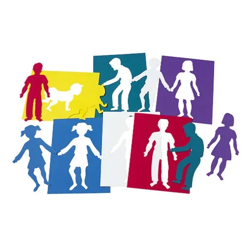 Family-Themed Plastic Art Stencils Set | 6-Piece Washable Drawing Templates