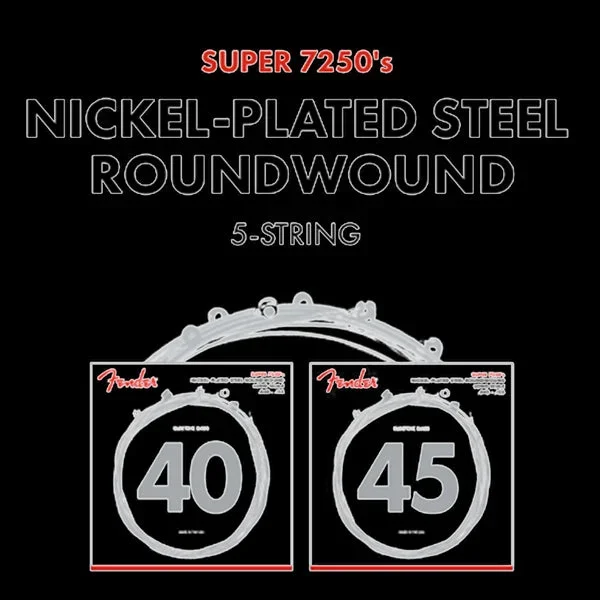 Fender 7250 Bass Strings Nickel Steel Long Scale 7250 5L .040 .115 (5)