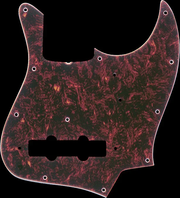 Fender Pickguard – Jazz Bass 11-Hole – Vintage Tortoise Shell 4-Ply (Truss Rod Notch)