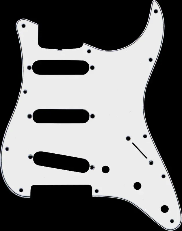 Fender Pickguard – Stratocaster SSS 11-Hole – Vintage White 3-Ply (Truss Rod Notch)