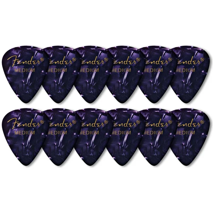 Fender Premium Celluloid 351 Shape Picks Medium Purple Moto 12 Pack – 1980351876