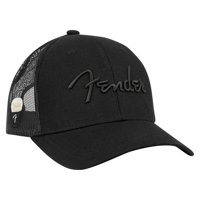 Fender Snap Back Pick Holder Hat in Black w/Black Logo – 9122421300
