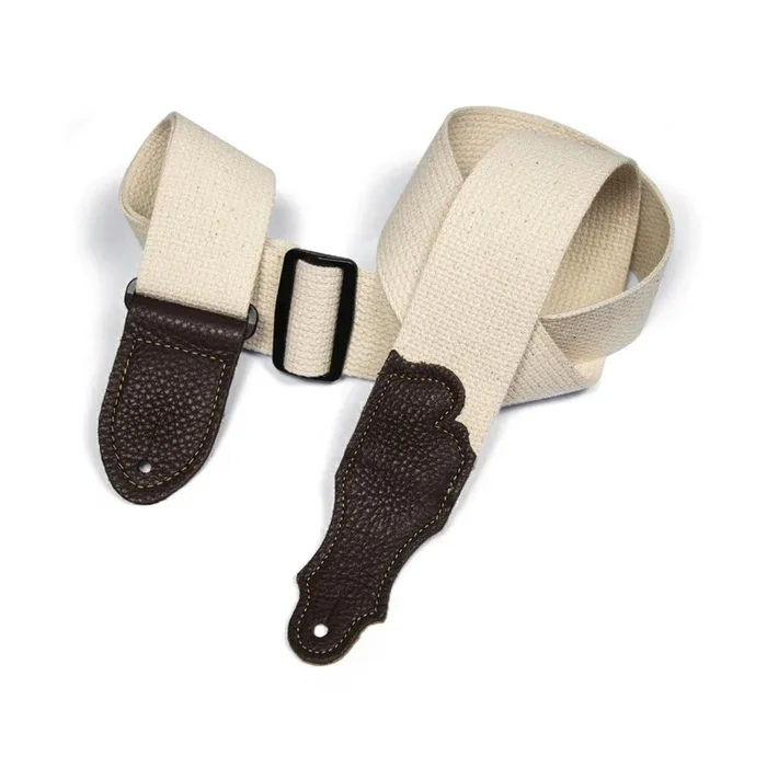Franklin 2″ Cotton Strap with Pebbled Chocolate Leather End Tabs