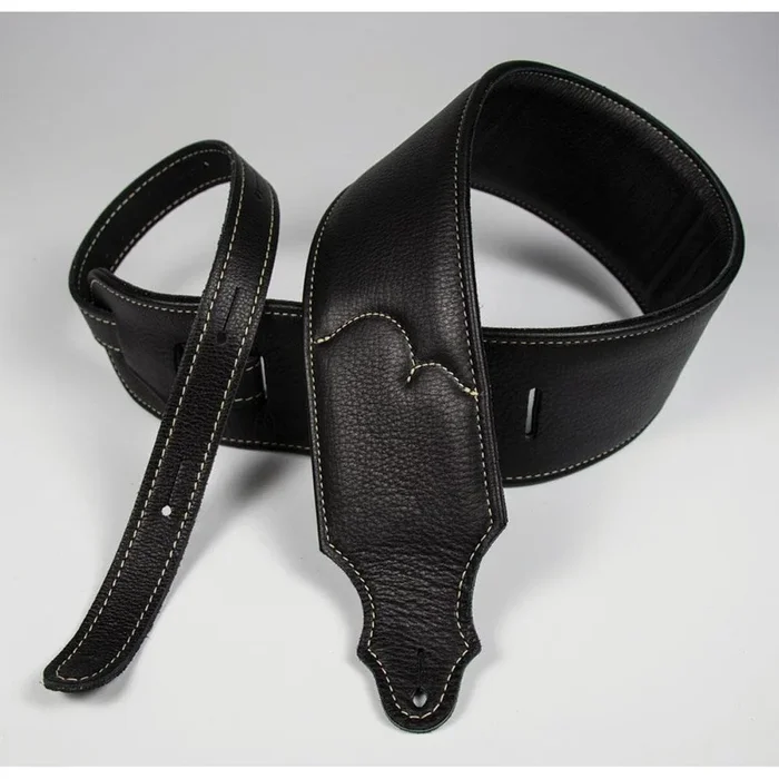 Franklin 3″ Padded Black Glove Leather Strap with Natural Stitching