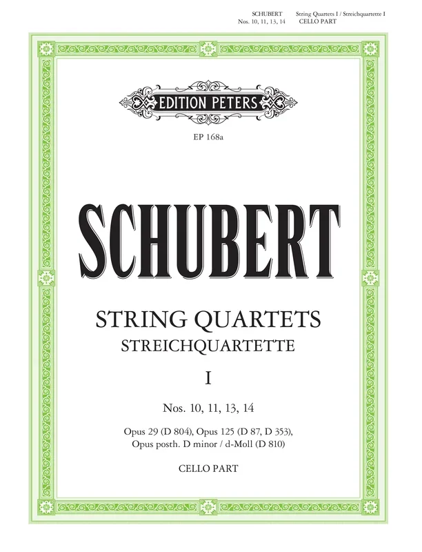 Franz Schubert : Franz Schubert : String Quartets Complete Band I – Cello – Faber Digital