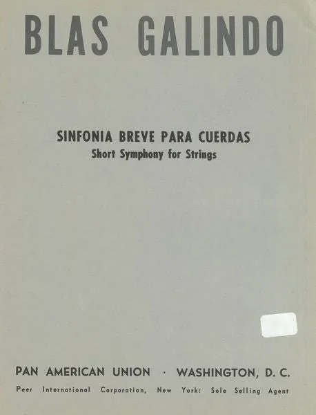 Galindo: Sinfonia Breve para Cuerdas