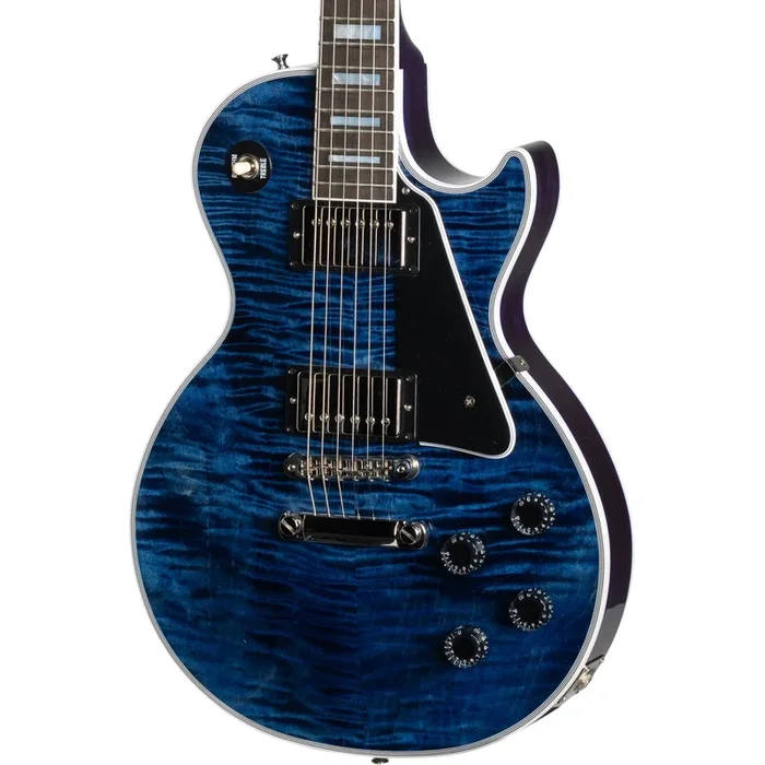 Gibson Les Paul Custom Figured Electric Guitar – Translucent Blue