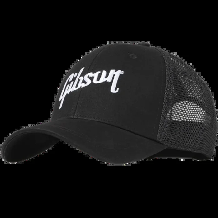 Gibson Logo Trucker Snapback Hat in Black – GHTBTS