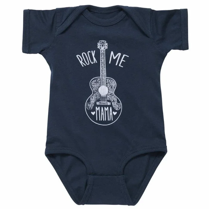 GIBSON ROCK ME MAMA BABY ONESIE HEATHER BLUE 12/18M 100% COTTON