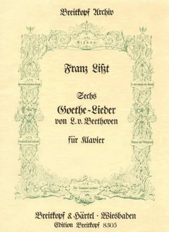 Goethe Lieder 6 Arr Liszt