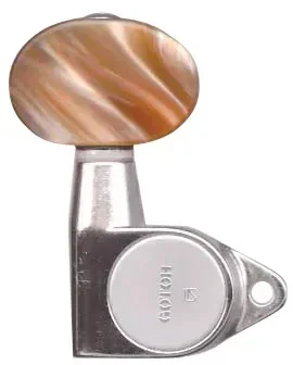 Gotoh G30 Acoustic Machine Heads 3-A-Side Chrome with Amber Buttons