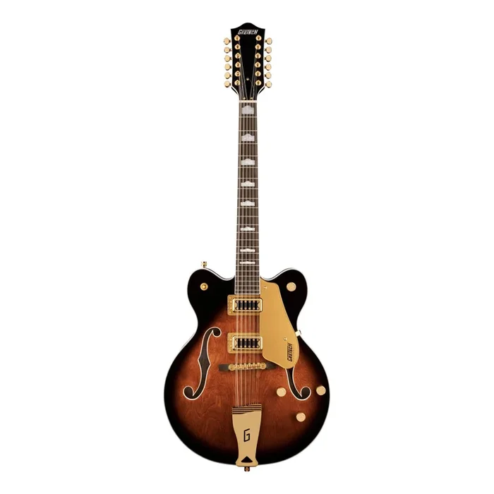 Gretsch G5422G-12 Electromatic Classic Hollow Body Double-Cut 12-String Electric Guitar with Gold Hardware – Single Barrel Burst