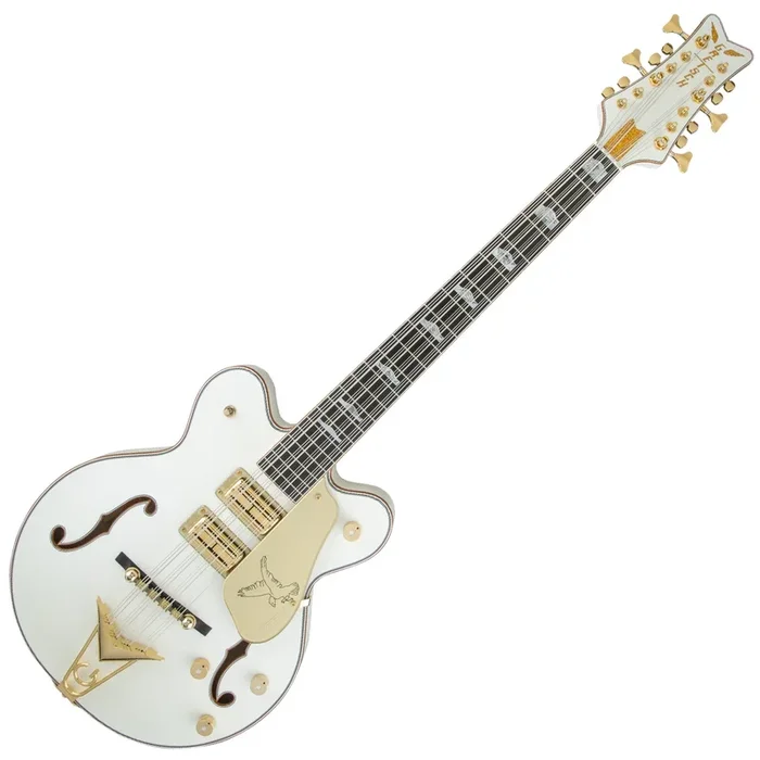 Gretsch G6136B TP12 Custom Shop Tom Petersson White Falcon 12 String Electric Bass Electric Guitar with Case – 9252002684