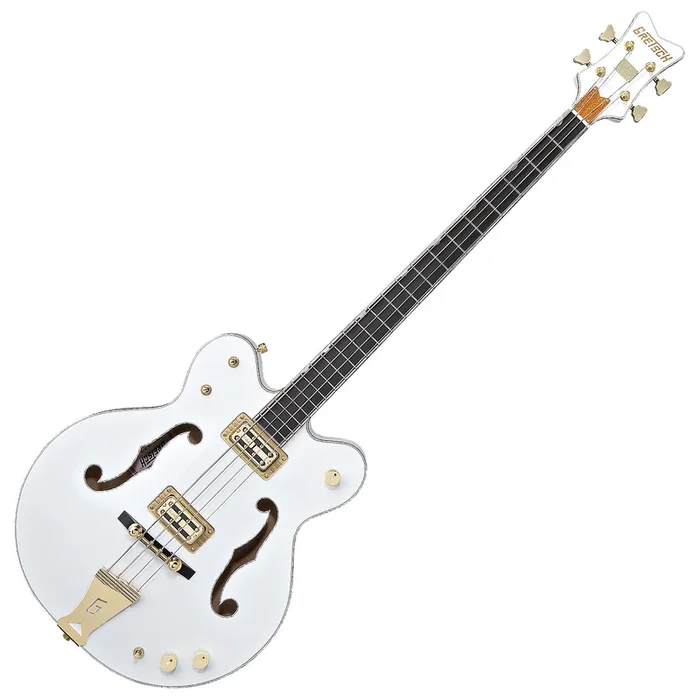 Gretsch G6136LSB White Falcon Hollow Body Electric Bass with Case – 2411412805