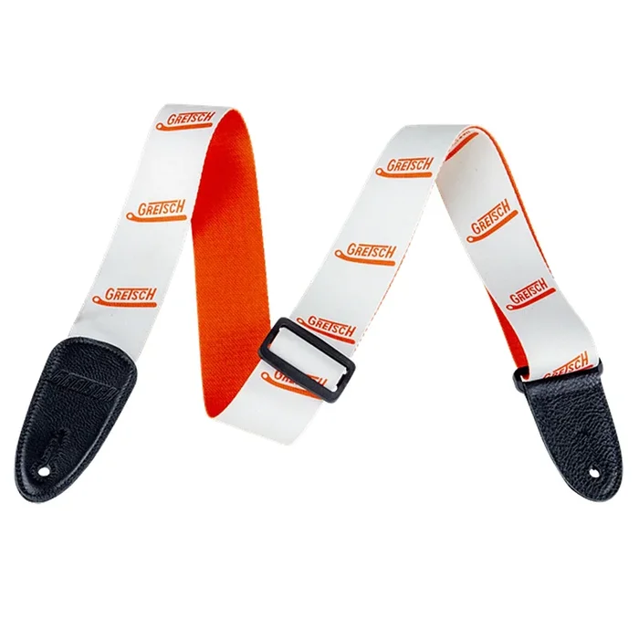 Gretsch Logo Vibrato Arm White/Orange Guitar Strap – 9222842003