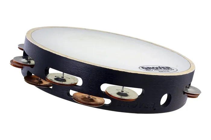 Grover X-Series 10″ Double Row Tambourine, Silver / Bronze combo, synthetic head