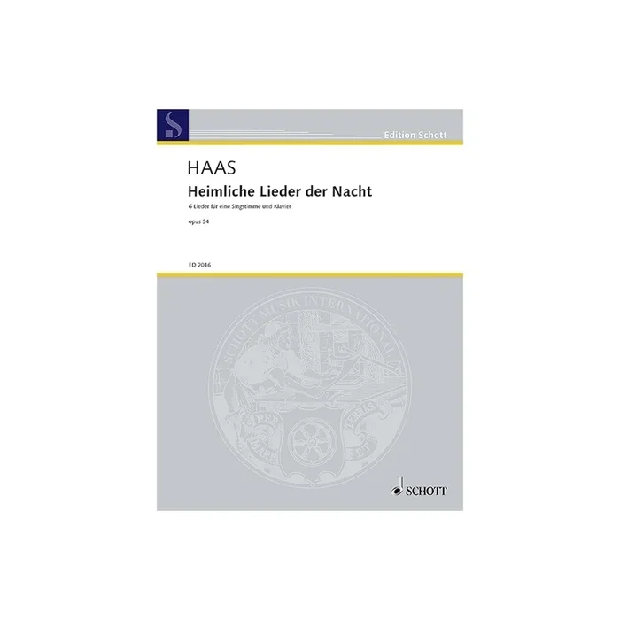 Haas, Joseph – Heimliche Lieder der Nacht op. 54
