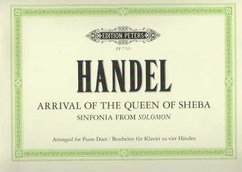 Handel : Arrival Of The Queen Of Sheba: Piano Duet (Peters)