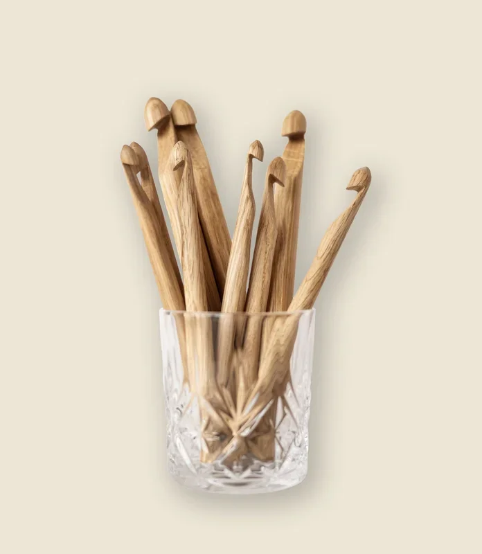 Handmade engraved crochet hooks, 8-15 mm