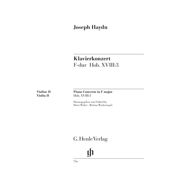 Haydn, Franz Joseph – Concerto for Piano (Harpsichord) and Orchestra F major Hob. XVIII:3