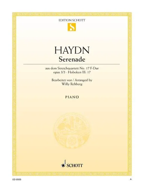 Haydn, Joseph : Haydn, Joseph : Serenade, from the String Quartet F major – piano – Schott Digital