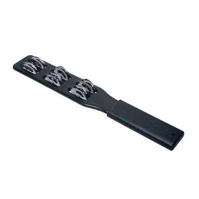 Hayman hand jingles, plastic, 6 jingles, black