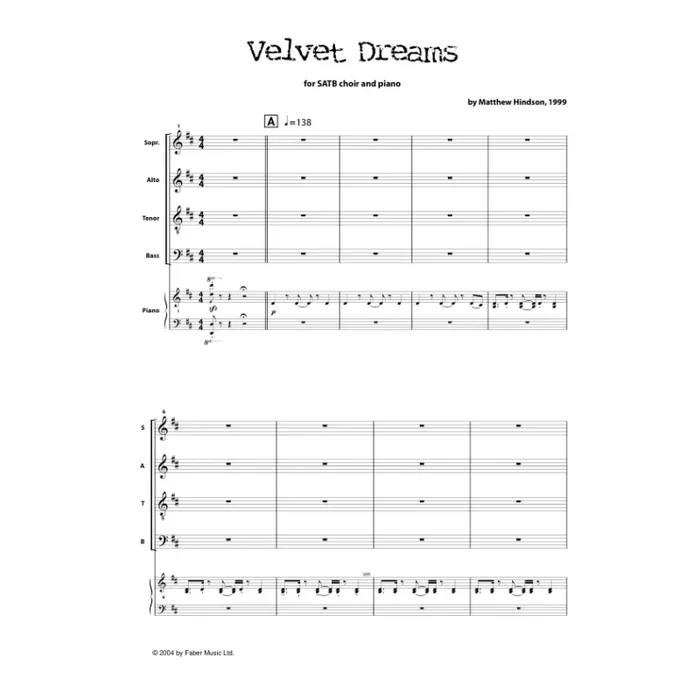 Hindson, Matthew – Velvet Dreams (vocal score)