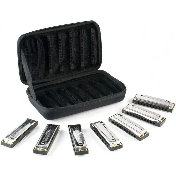 Hohner 15017 Bluesband Armónica paquete de 7 con estuche