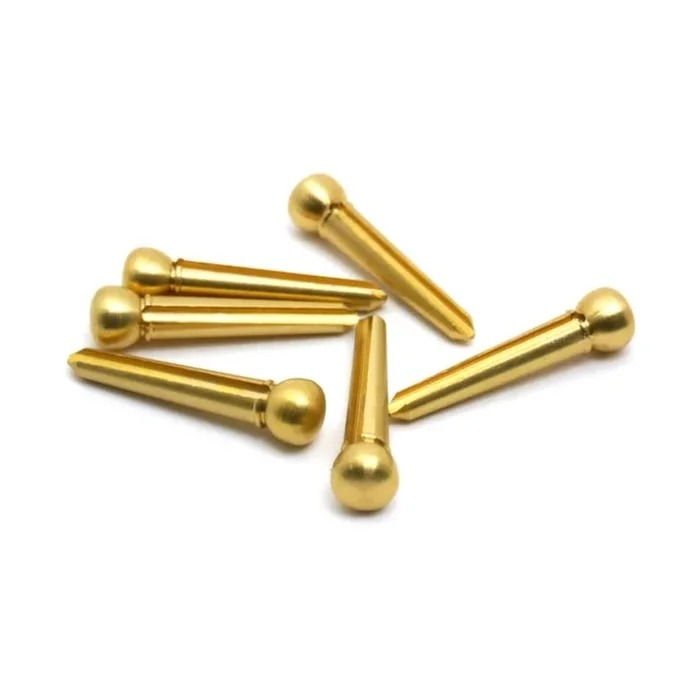 Hosco Japan Acoustic Bridge Pin Set – Brass