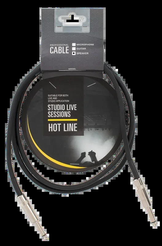 Hot Line 5 FT Speaker Cable with 16-Gauge 6.3mm Metal Jack Plugs