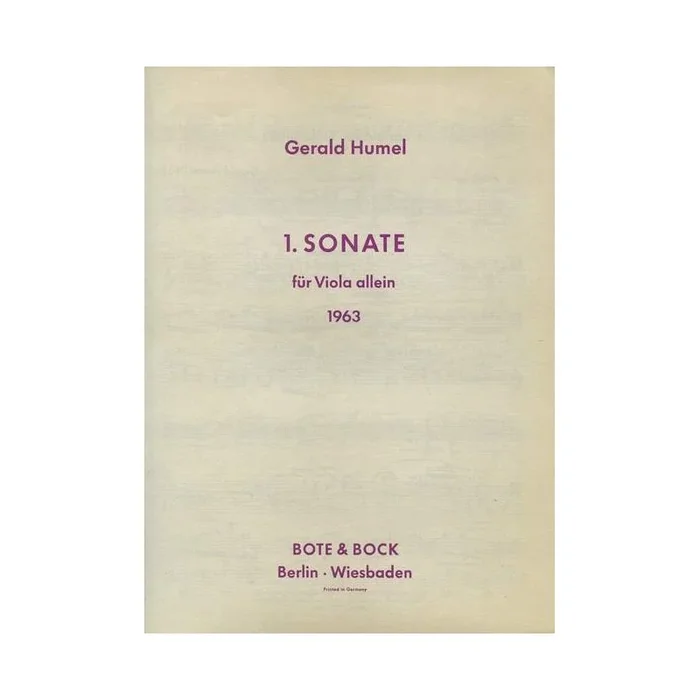 Humel, Gerald – Sonata No. 1
