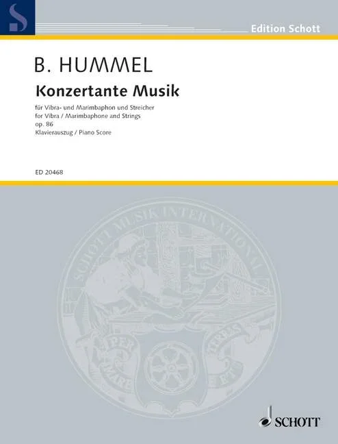 Hummel, Bertold : Hummel, Bertold : Konzertante Musik, for vibraphone and marimba (1 player) and strings – vibraphone