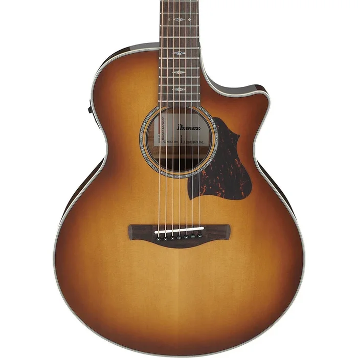 Ibanez AE Series 7-String Acoustic Electric Guitar, Tobacco Edge Burst