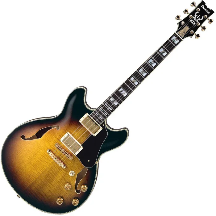 Ibanez John Scofield Signature Semi Hollow Body Electric Guitar in Vintage Yellow Sunburst – JSM10VYS