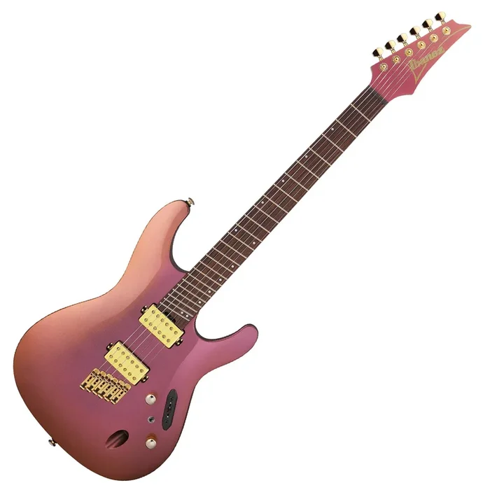 Ibanez S Axe Design Lab Multi Scale Electric Guitar in Rose Gold Chameleon – SML721RGC