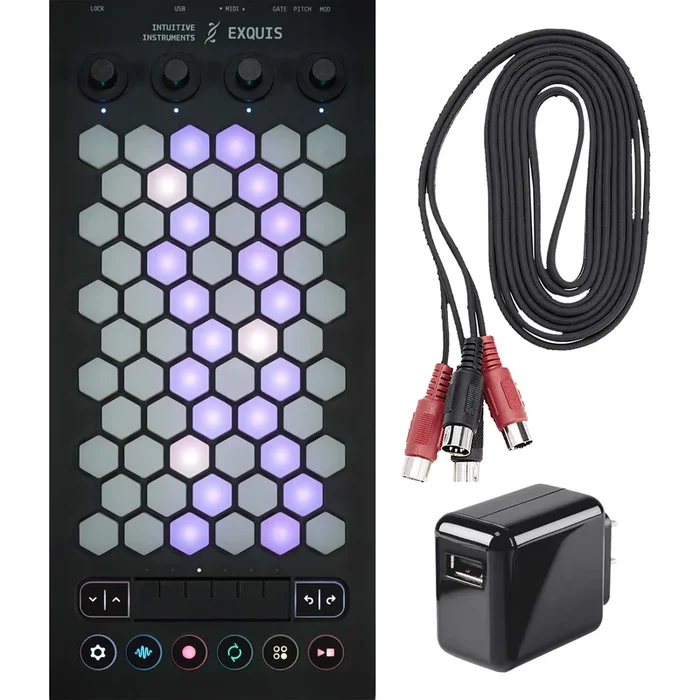 Intuitive Instruments Exquis 61-Key MPE MIDI Controller POWER & CABLE KIT