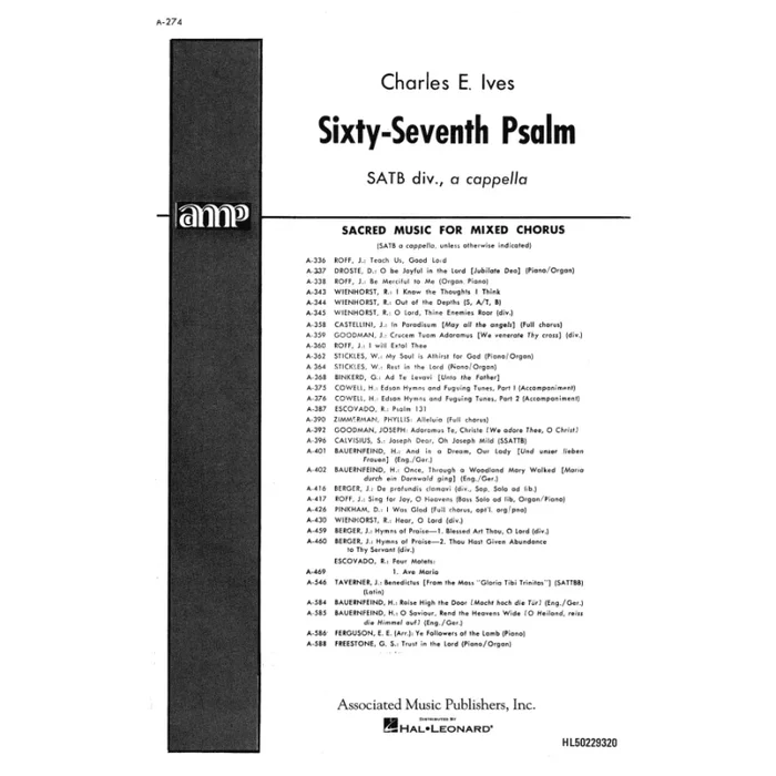 Ives, Charles E. – Sixty-Seventh Psalm