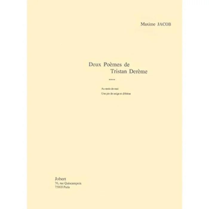 Jacob, Dom Clément – Poèmes de Tristan Derème (2)