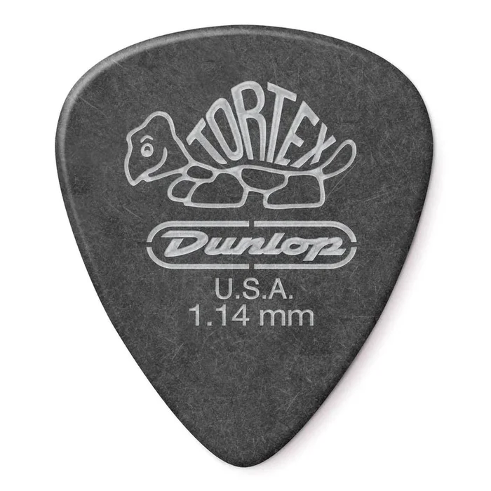 Jim Dunlop 1.14 mm Tortex Pitch Black Guitar Pick Player Pack – 12 pack