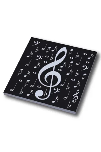 Journal/Notebook Square Black Notes Silver Clef