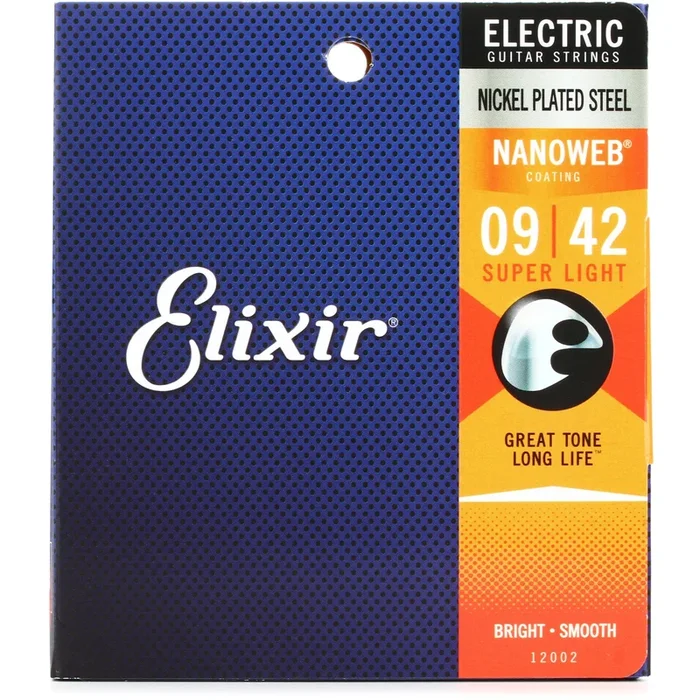 Juego de cuerdas para guitarra eléctrica Elixir Nanoweb Super Light .009-.042